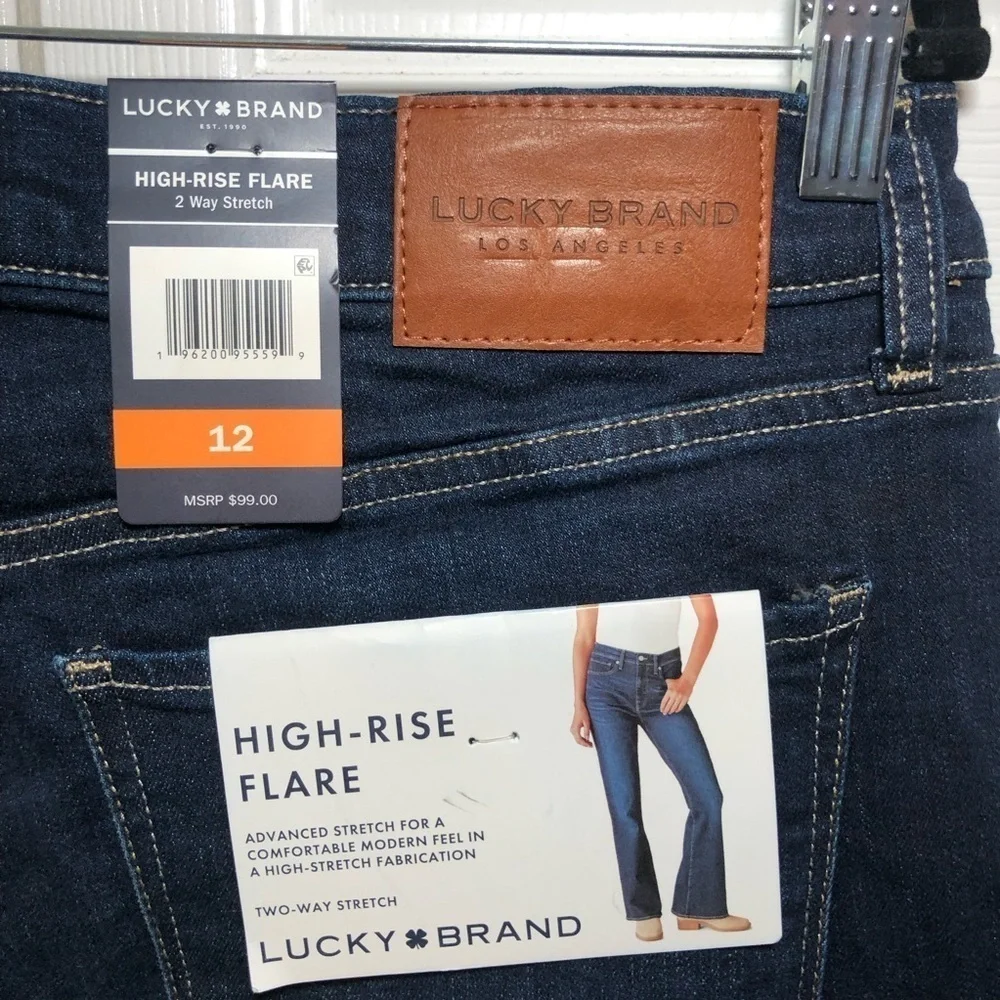 NWT Lucky Brand Dark Wash High Rise Flare Pants Size 12